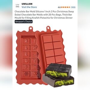 Dubai Silicone Chocolate Bar Molds - 2 Pack Set